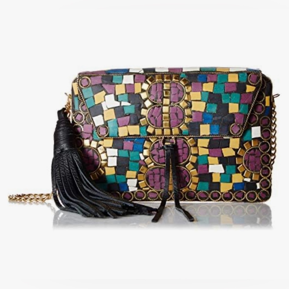 Sam Edelman Women’s MultiColored Mosaic Hard Metal Shoulder Bag